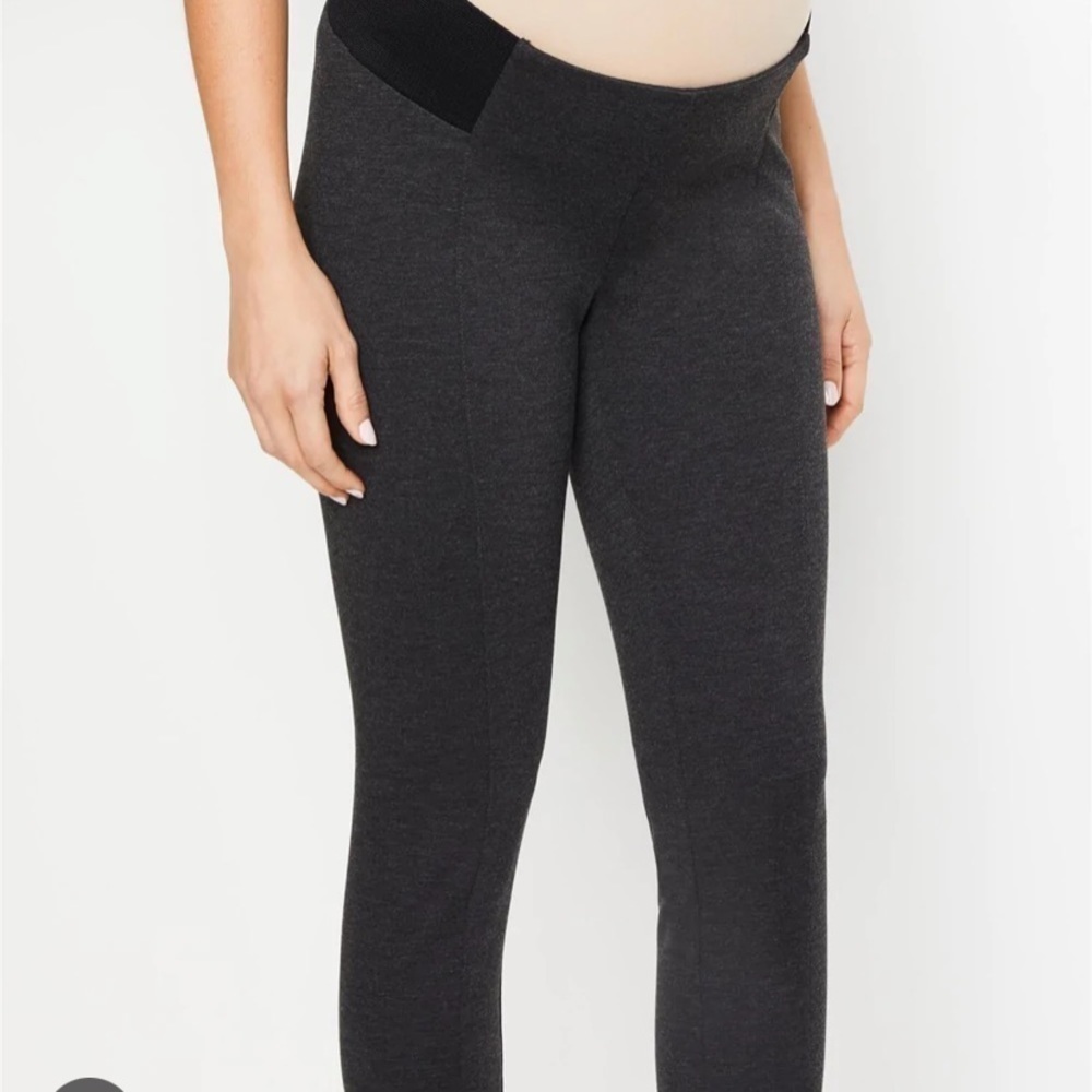 A Pea in the Pod Under Belly BLACK Ponte Maternity Pants Leggings Size S